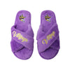 Minnesota Vikings NFL Womens Script Wordmark Fur Cross Slide