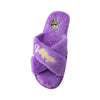 Minnesota Vikings NFL Womens Script Wordmark Fur Cross Slide