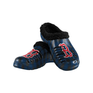 Boston Red Sox MLB Mens Sherpa Lined Buffalo Check Clog