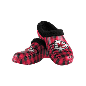 Kansas City Chiefs NFL Mens Sherpa Lined Buffalo Check Clog