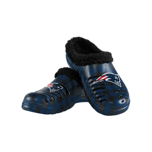 New England Patriots NFL Mens Sherpa Lined Buffalo Check Clog