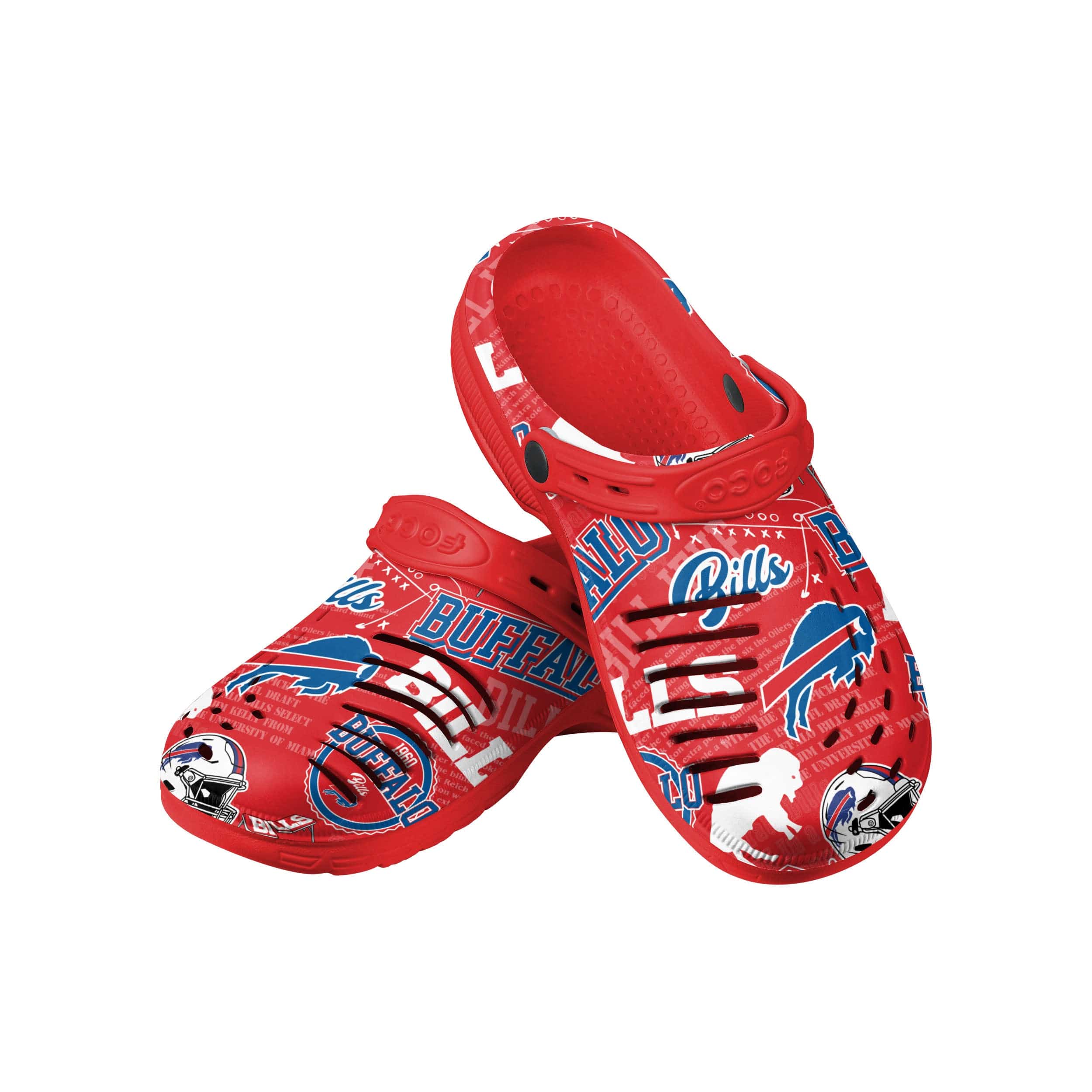 Buffalo Bills NFL Mens Historic Print Clog with Strap