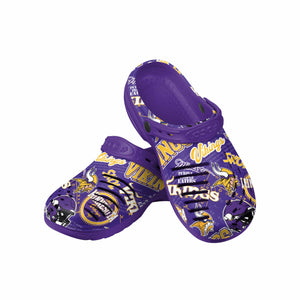 Minnesota Vikings NFL Mens Historic Print Clog With Strap