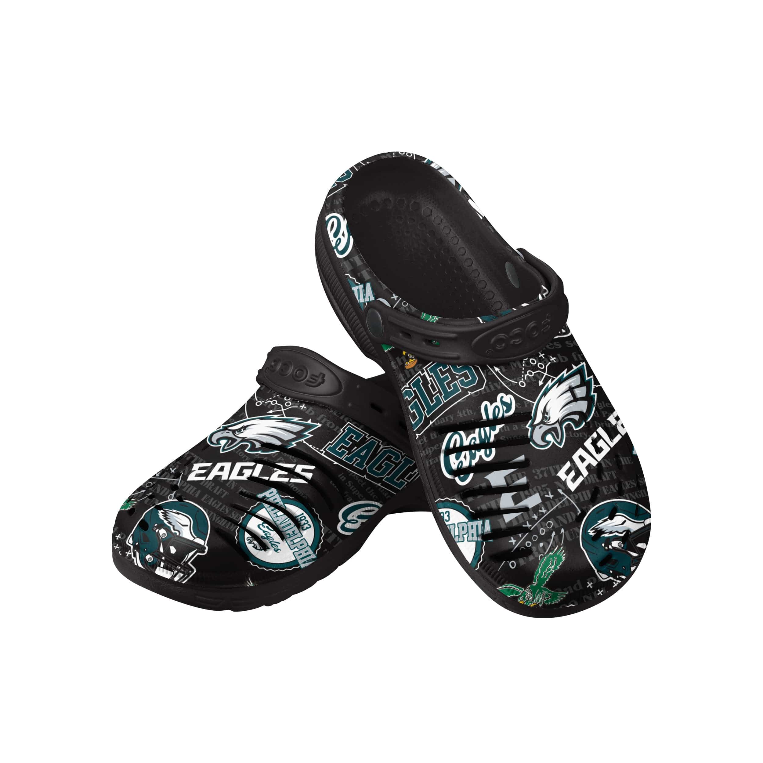 Philadelphia Eagles NFL Mens Historic Print Clog With Strap