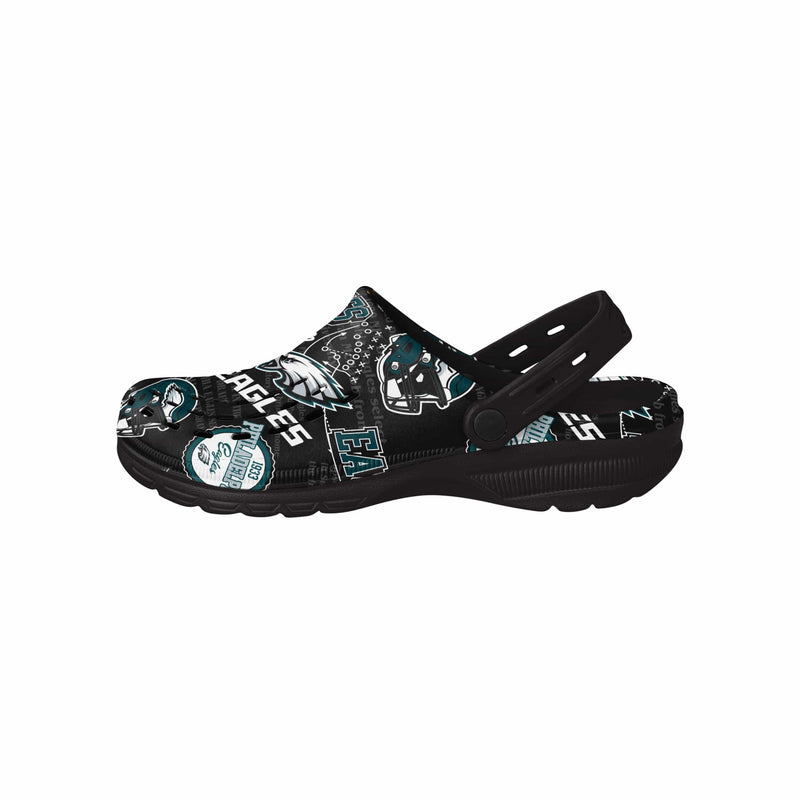 Philadelphia Eagles NFL Mens Historic Print Clog With Strap