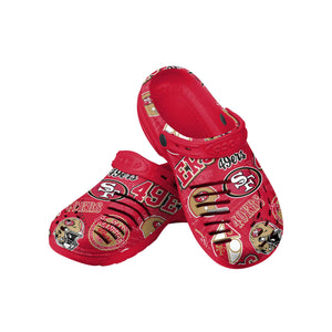 San Francisco 49ers NFL Mens Historic Print Clog With Strap
