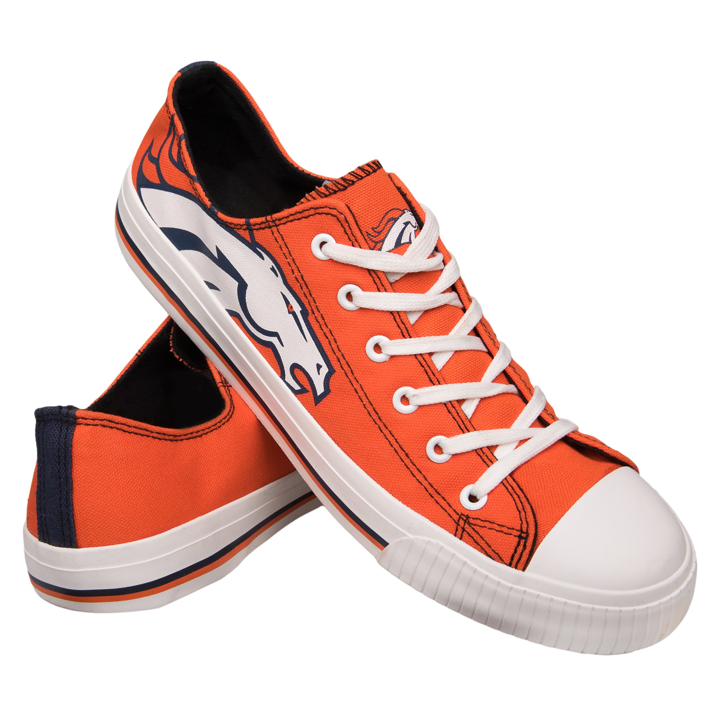 Denver Broncos NFL Men And Women Low Top Big Logo Canvas Shoes For