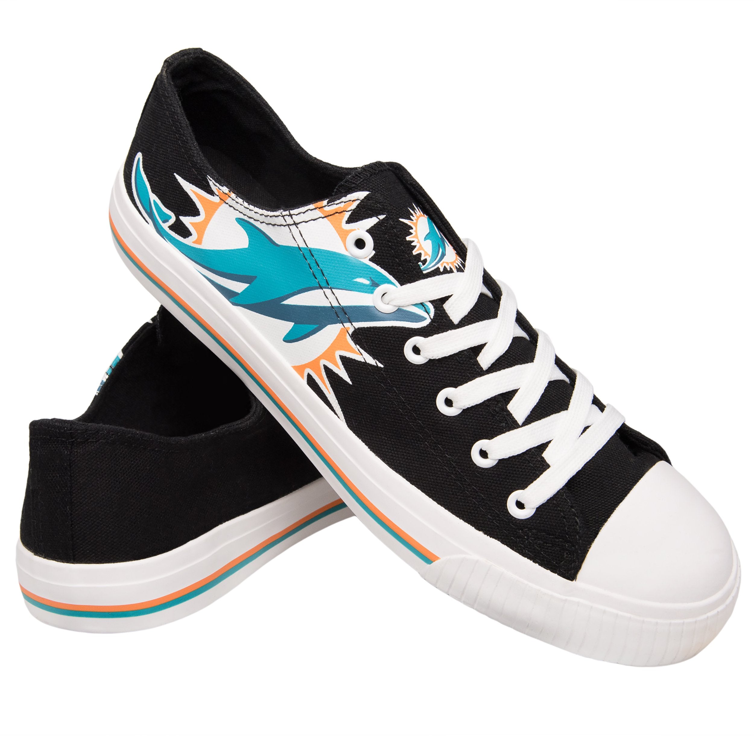 Miami Dolphins NFL Mens Low Top Big Logo Canvas Shoes