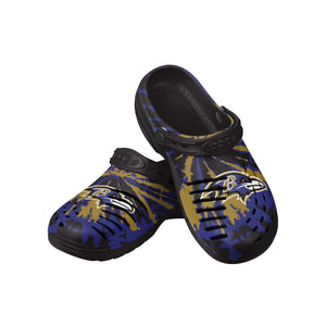 Baltimore Ravens NFL Mens Tie-Dye Clog With Strap