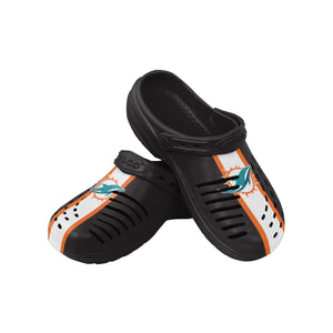 Miami Dolphins NFL Mens Team Stripe Clog With Strap