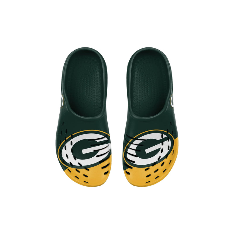 Green Bay Packers NFL Youth Colorblock Big Logo Clog