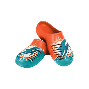 Miami Dolphins NFL Youth Colorblock Big Logo Clog