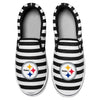 Pittsburgh Steelers NFL Womens Striped Slip-On Canvas Shoes