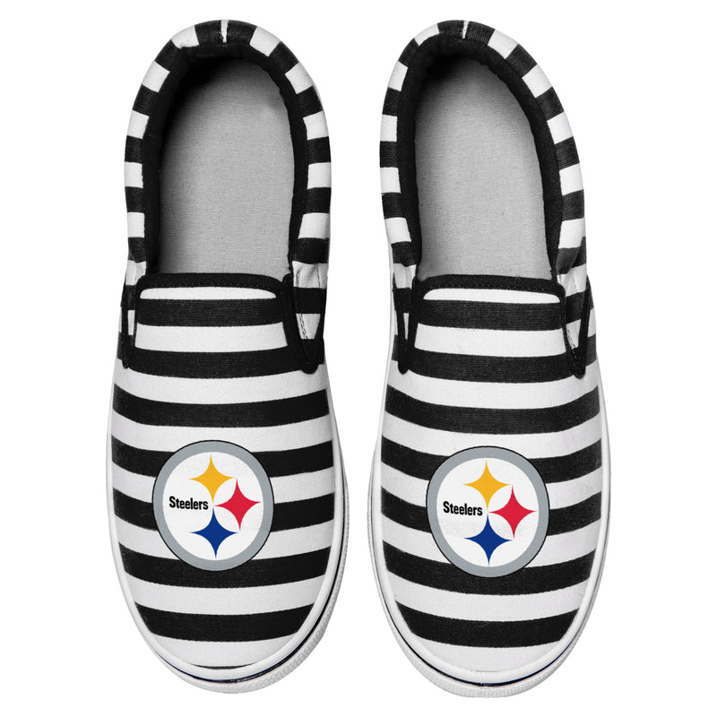 Kansas City Chiefs Women's Striped Canvas Slip-On Shoes