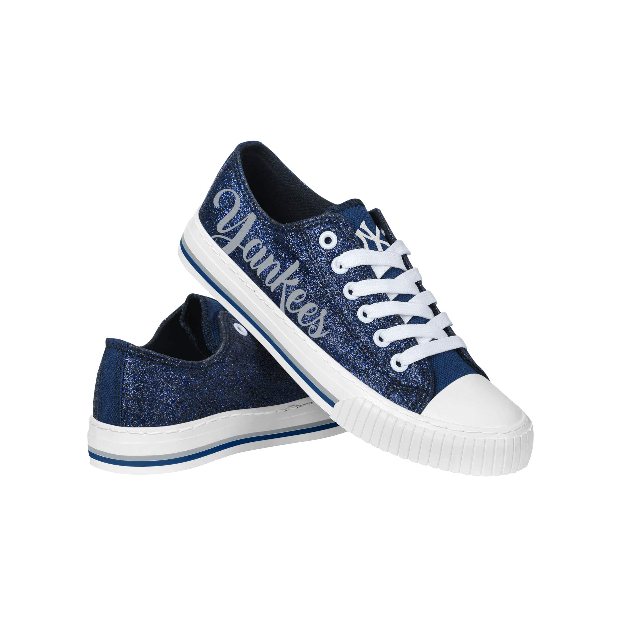 New York Yankees MLB Men And Women Color Glitter Canvas Shoes For Fans -  Banantees