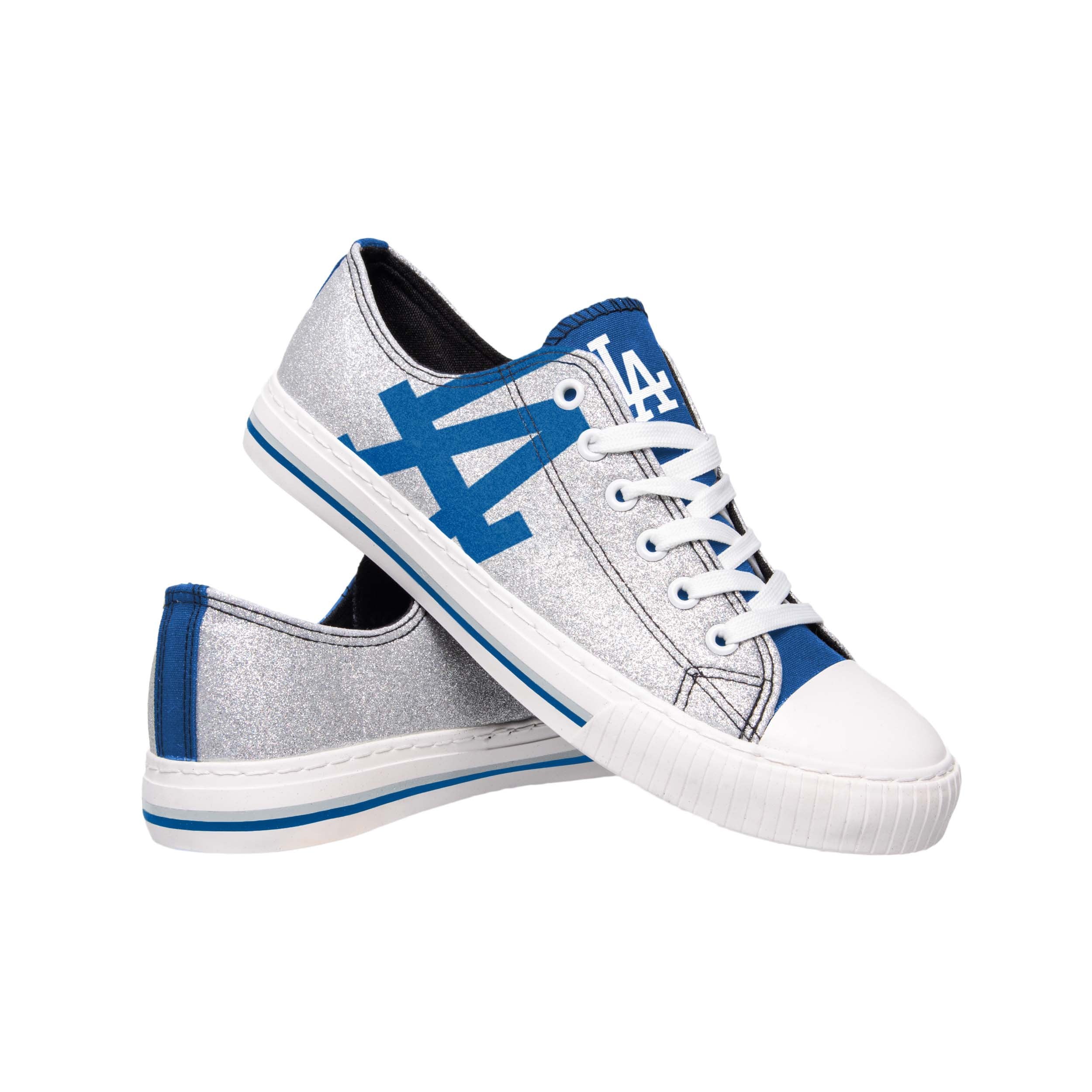 Los Angeles Dodgers MLB Womens Low Top Repeat Print Canvas Shoes