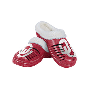 Oklahoma Sooners NCAA Womens Sherpa Lined Glitter Clog