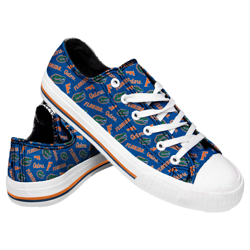NCAA Florida Gators Women's Glitter Low-Top Canvas Shoes - Team Color Glitter Sneakers (Size 8)