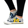 Michigan Wolverines NCAA Womens Low Top Tie-Dye Canvas Shoe