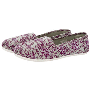 Texas A&M Aggies NCAA Womens Script Print Canvas Shoes