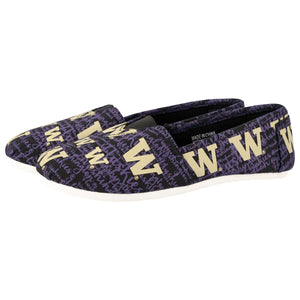 Washington Huskies NCAA Womens Script Print Canvas Shoes