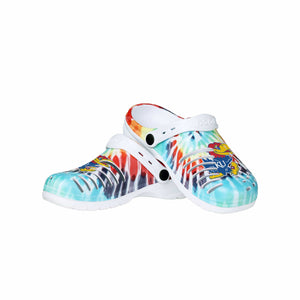 Kansas Jayhawks NCAA Womens Tie-Dye Clog With Strap
