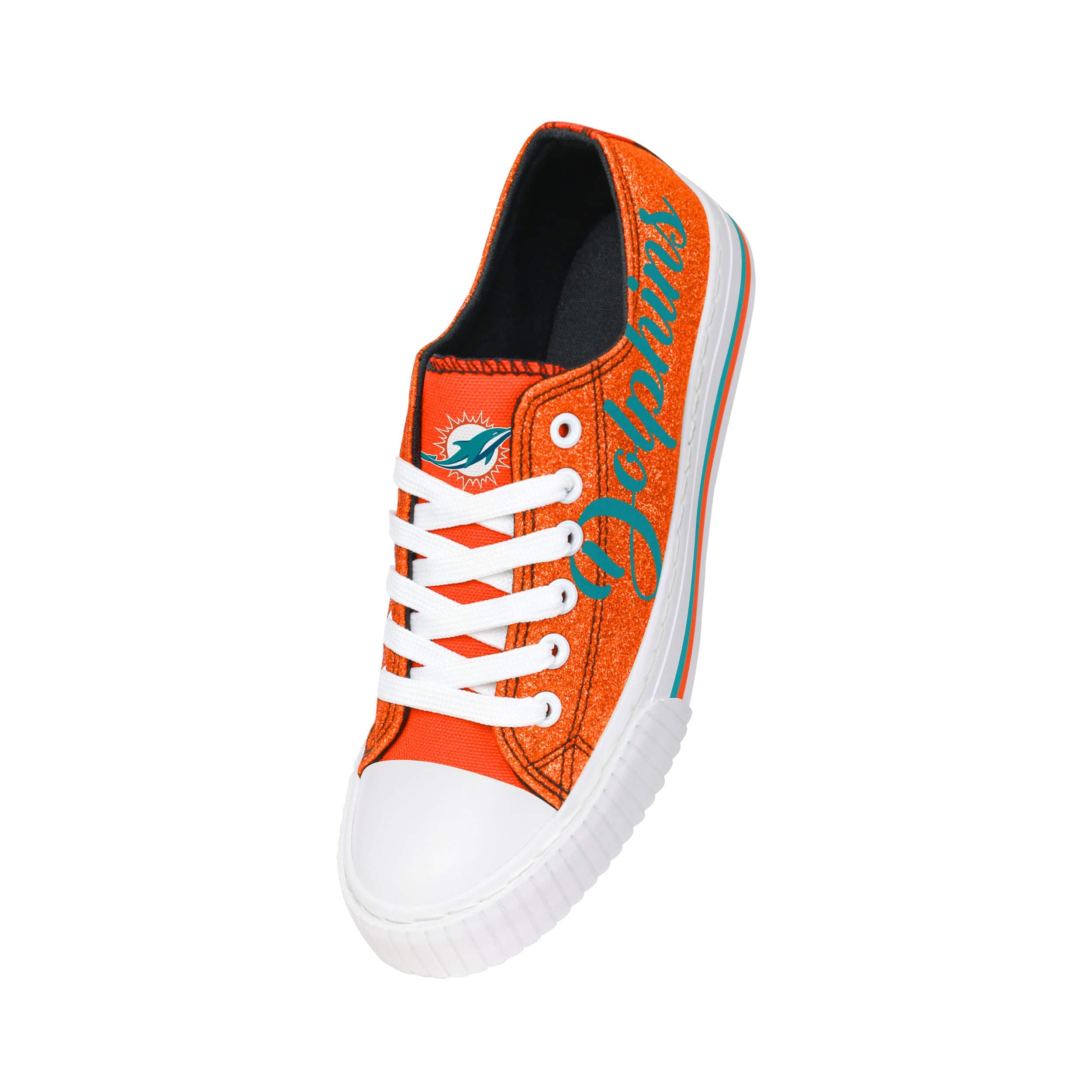 Miami Dolphins NFL Men And Women Low Top Repeat Print Canvas Shoes For Fans  - Banantees