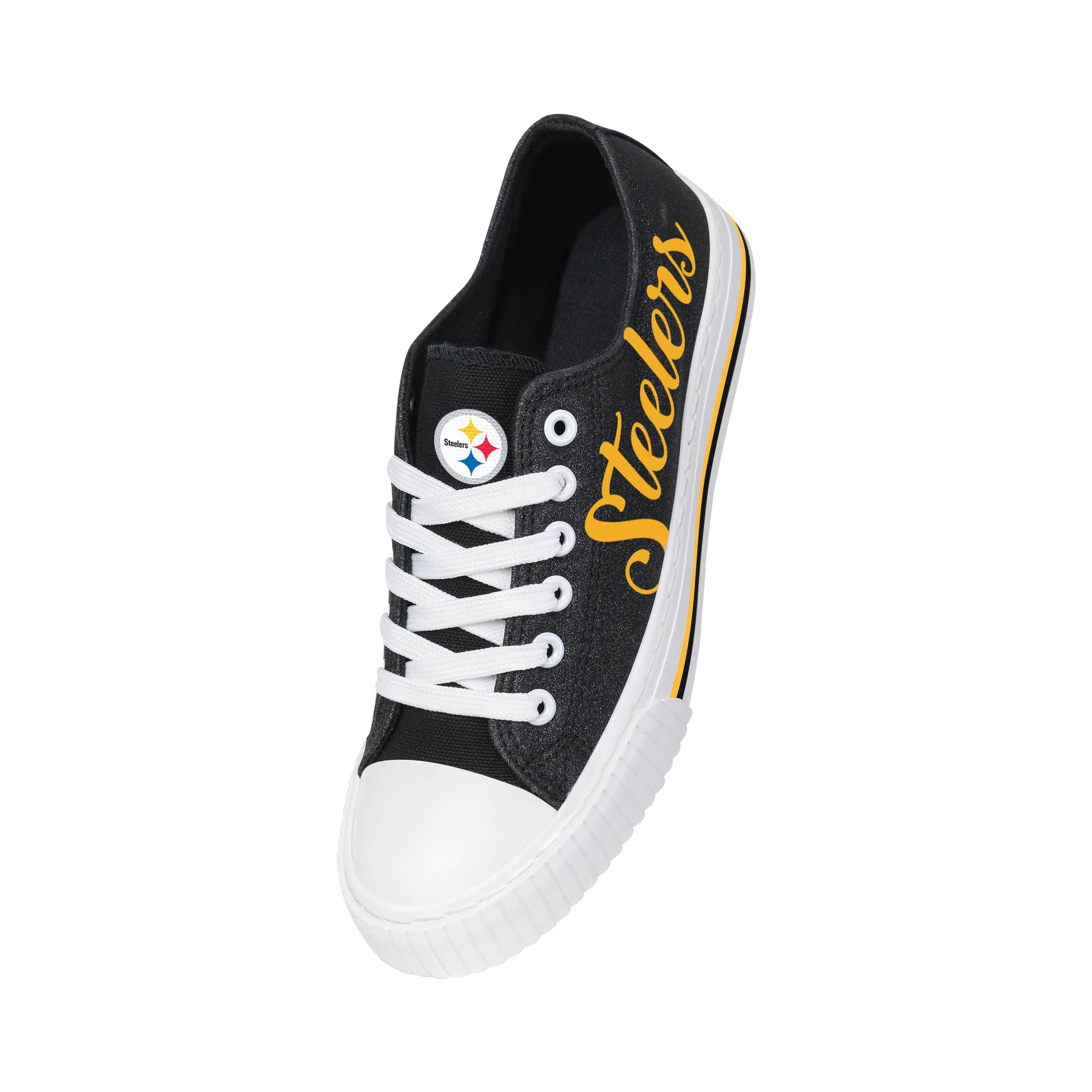 Pittsburgh Steelers NFL Womens Glitter Low Top Canvas Shoes