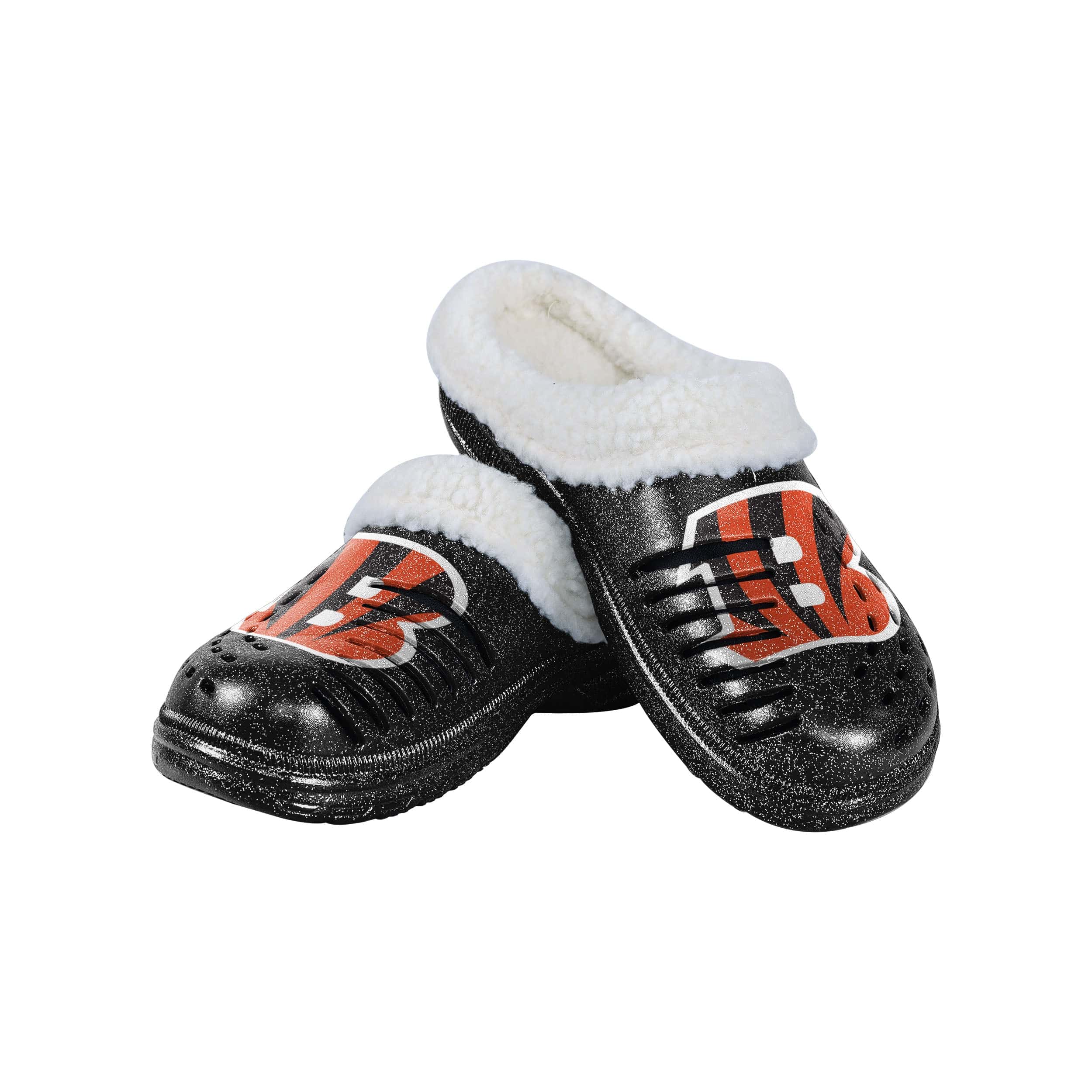 FOCO Cincinnati Bengals NFL Womens Sherpa Lined Glitter Clog - XL