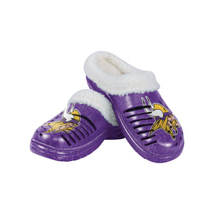 Minnesota Vikings NFL Womens Sherpa Lined Glitter Clog