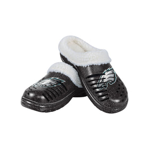 Philadelphia Eagles NFL Womens Sherpa Lined Glitter Clog