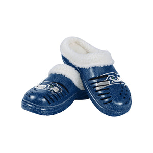 Seattle Seahawks NFL Womens Sherpa Lined Glitter Clog