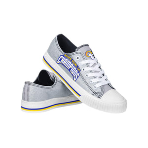 Los Angeles Rams NFL Womens Color Glitter Low Top Canvas Shoes - 9