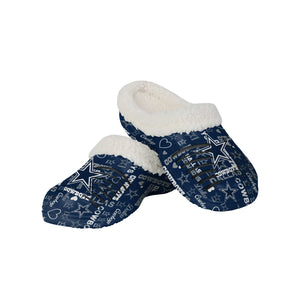 Dallas Cowboys NFL Womens Sherpa Lined Logo Love Clog