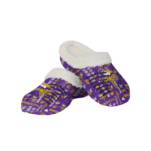 Minnesota Vikings NFL Womens Sherpa Lined Logo Love Clog