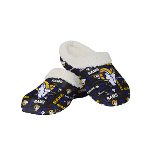 Los Angeles Rams NFL Womens Sherpa Lined Logo Love Clog