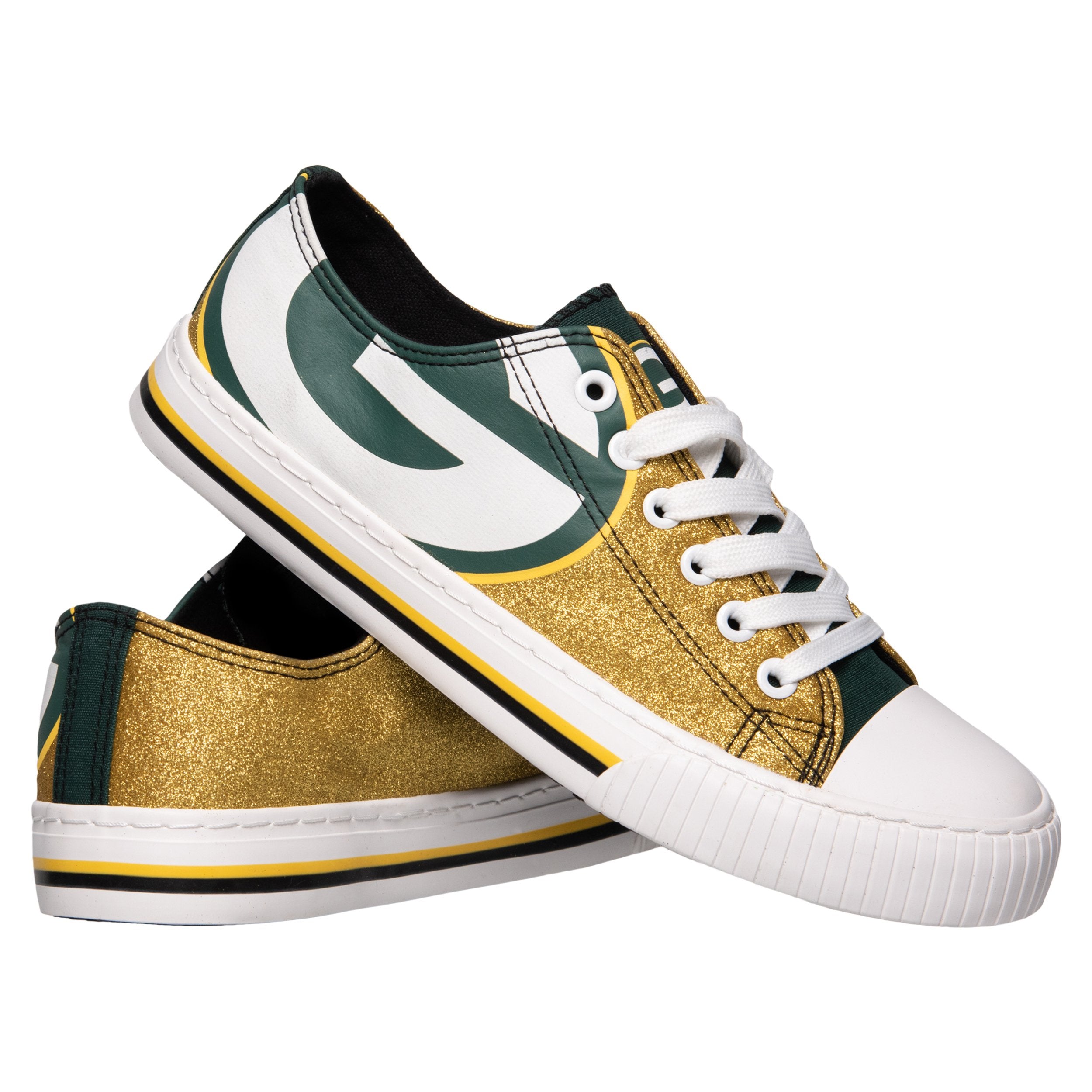 The Bradford Exchange, Shoes, Bradford Exchange Sneakers Green Bay  Packers Womens Canvas Sneakers Size 65