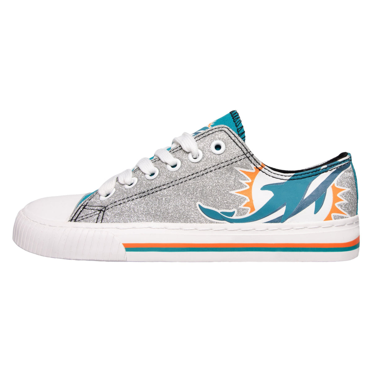 NCAA TCU Horned Frogs Women's Glitter Low Top Canvas Shoes - Team Color, Officially Licensed (Size 7)