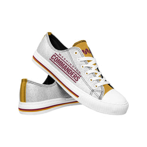 Washington Commanders NFL Womens Glitter Low Top Canvas Shoe