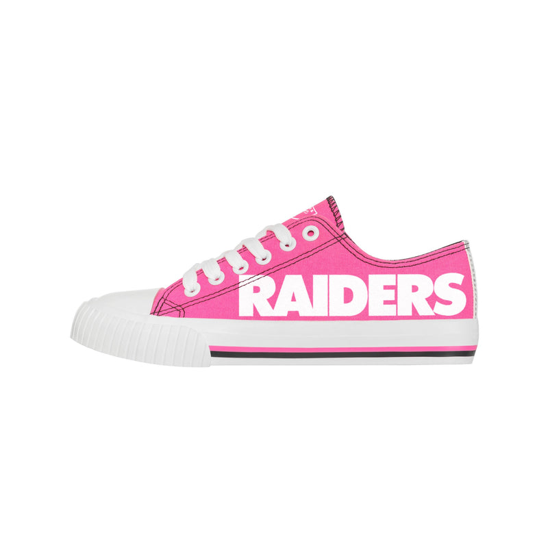 Women's Las Vegas Raiders Striped Canvas Slip-On Shoes