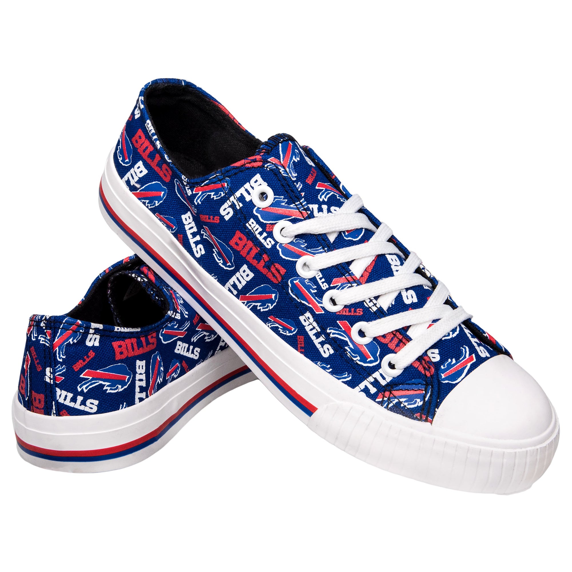 Buffalo Bills NFL Womens Low Top Repeat Print Canvas Shoes