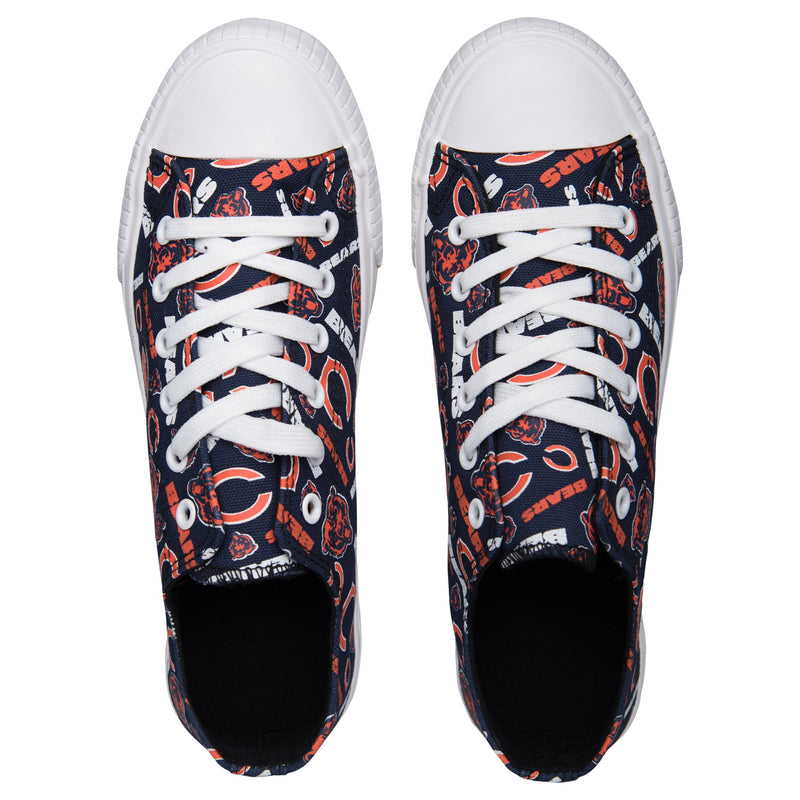 Chicago Bears NFL Womens Low Top Repeat Print Canvas Shoes