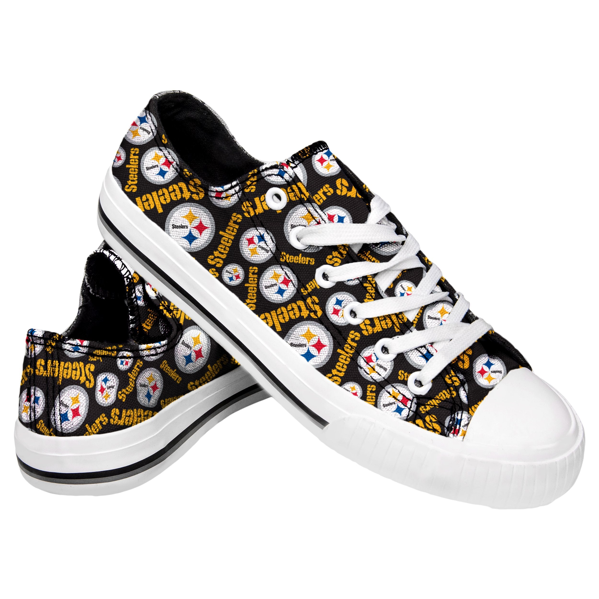 Pittsburgh Steelers NFL Womens Camo Low Top Canvas Shoes