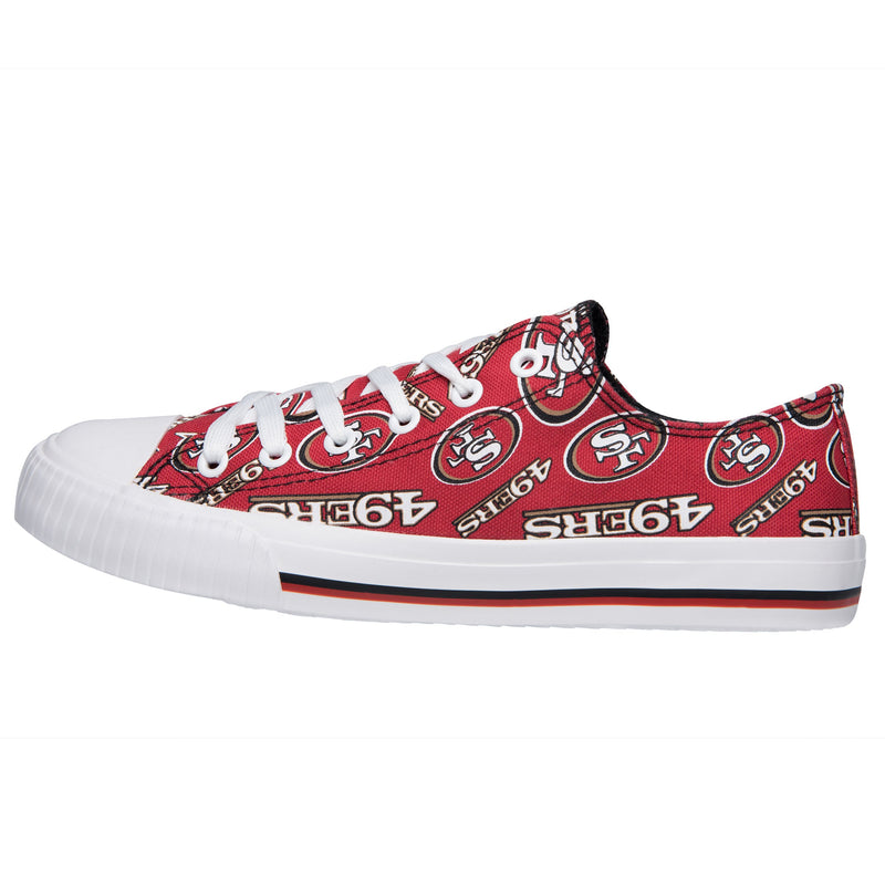 Cincinnati Reds Womens Low Top Repeat Print Canvas Shoe FOCO