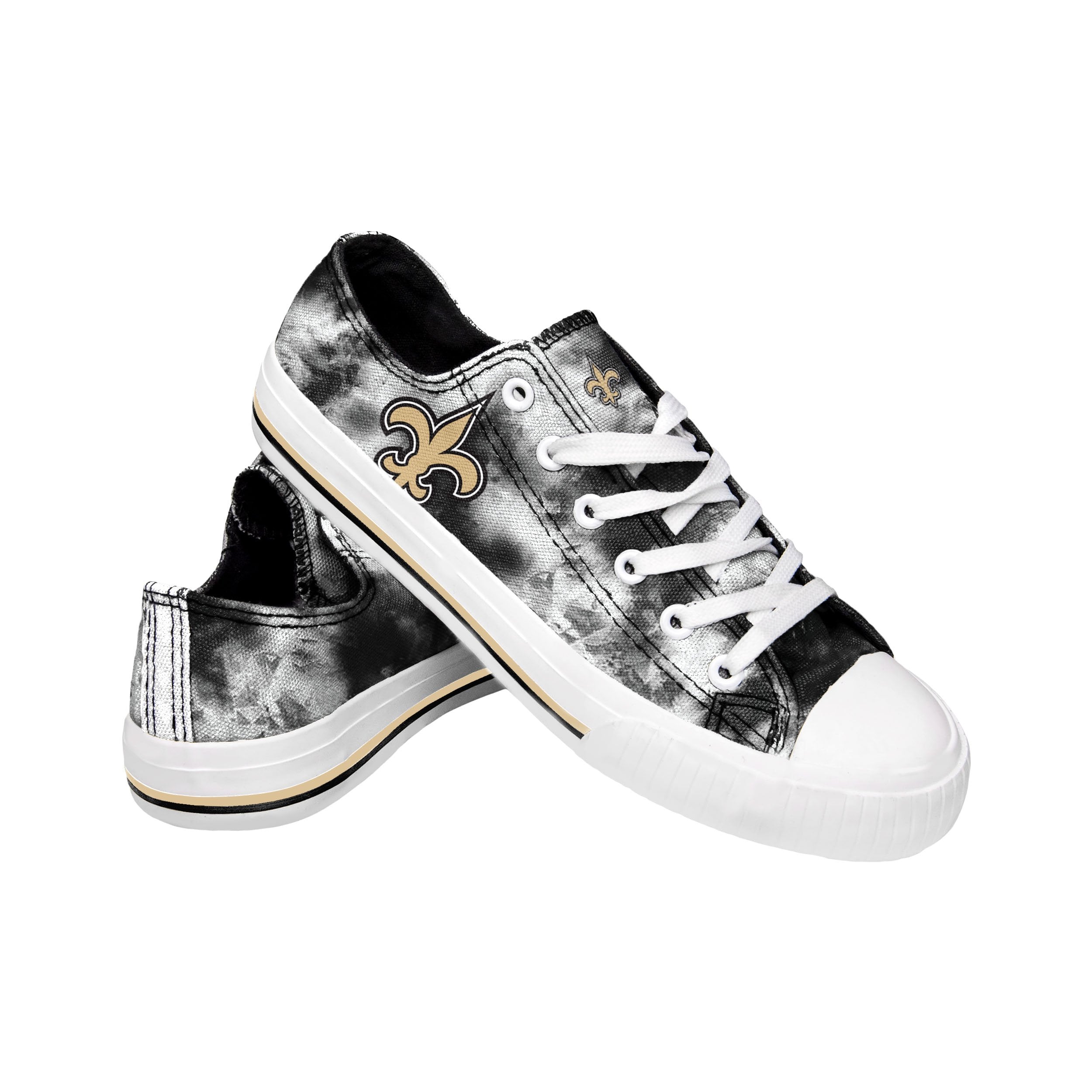 FOCO New Orleans Saints NFL Womens Glitter Low Top Canvas Shoes - 8