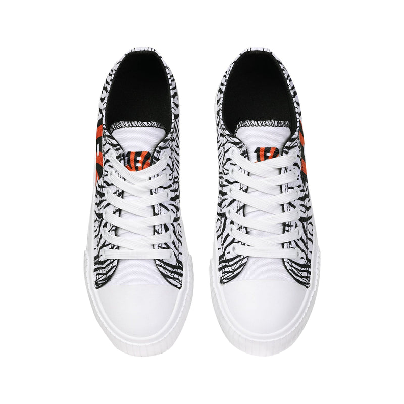 Cincinnati Bengals Womens Midsole White Sneakers