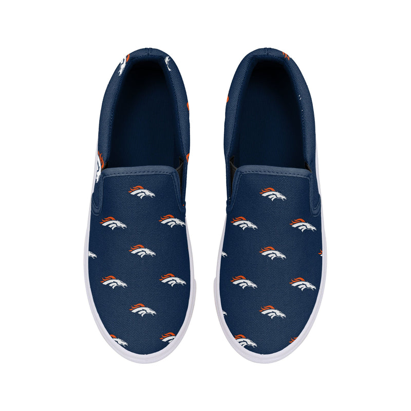 Women's FOCO Denver Broncos Big Logo Slip-On Sneakers Navy