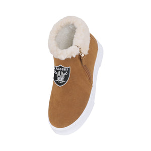 Las Vegas Raiders NFL Womens Fuzzy Brim Zipper Boot