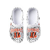 Cincinnati Bengals NFL Womens White Stripe Clog With Strap