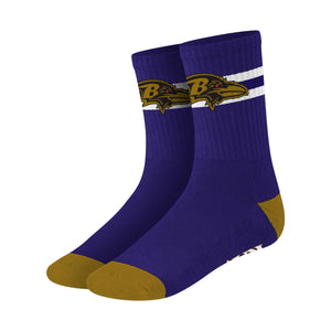 Baltimore Ravens NFL Team Stripe Crew Socks